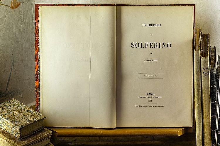 Henry Dunants "Eine Erinnerung an Solferino" (Jörg F. Müller / DRK) Henry Dunants "Eine Erinnerung an Solferino" (Jörg F. Müller / DRK)